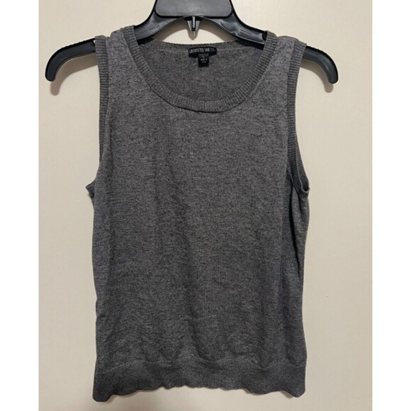 Lafayette 148 New York Luxe Gray Sleeveless Cashmere Blend Top Large - Picture 1 of 4
